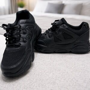 Women’s Black Athletic Running Shoes – Everyday Comfort Sneakers, Size 6